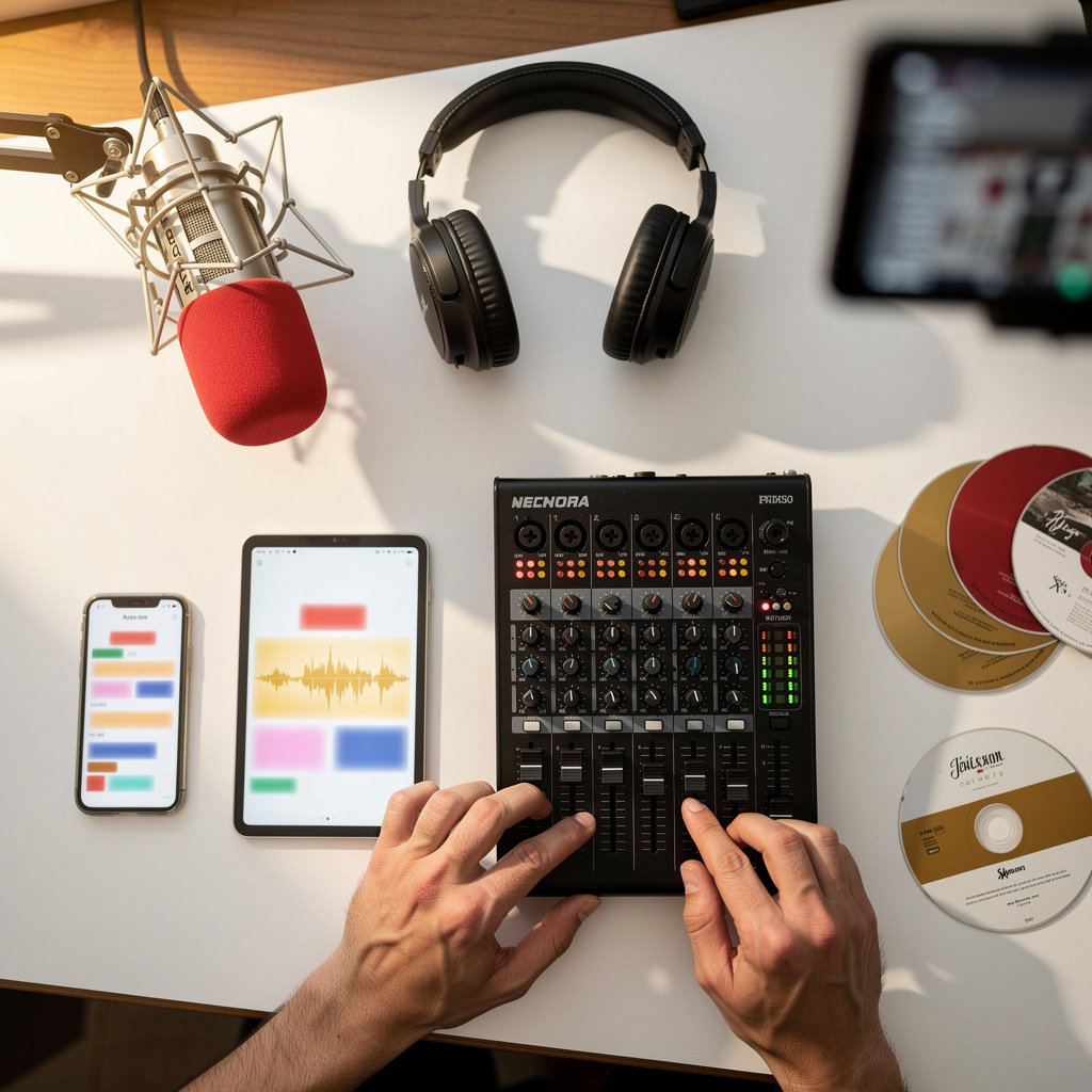 LILI RECORDS RADIO estudio de transmisión con equipos profesionales de radio y micrófono para programación en vivo